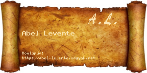 Abel Levente névjegykártya